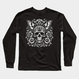 skull black tattoo Long Sleeve T-Shirt